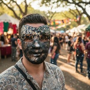 HANDCRAFTED Upcycled Cos-play Full Face Mask Unisex HANDPAINTED Wall Art Decor